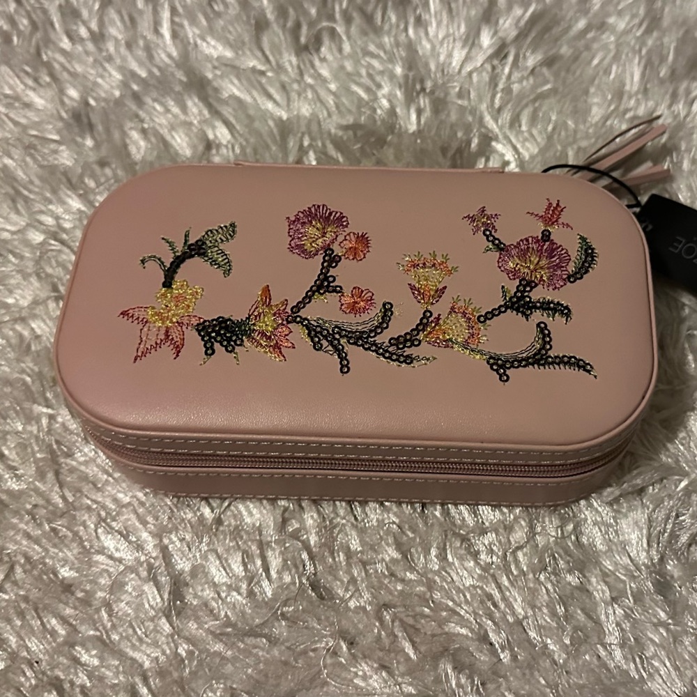 Rachel Zoe embroidered travel, jewelry case